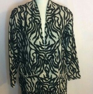 Zara Swirl Pattern Open Style Sweater Coat Medium